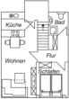 Grundriss - Travemünde – gemütliche und möblierte 2-Zimmer-Wohnung / 600 m bis zur Trave